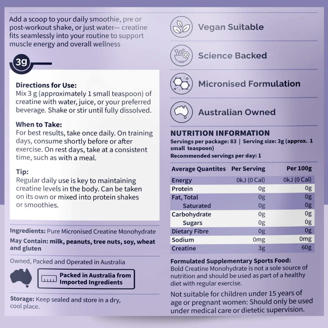 Bold Creatine | 100% Pure Micronised Creatine Monohydrate